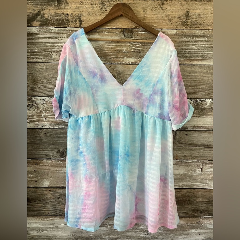 Entro Multicolor Tie-Dye Mini Dress